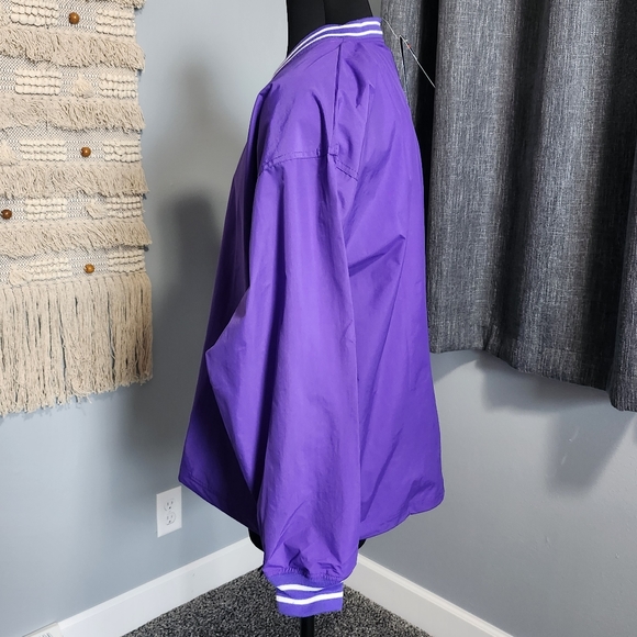 TONIX Teamwear V-Neck Nylon Windshirt Mens XL Purple Basketball Windbreaker NWT - Picture 9 of 16